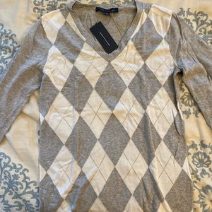 Tommy Hilfiger Grey Argyle Sweater